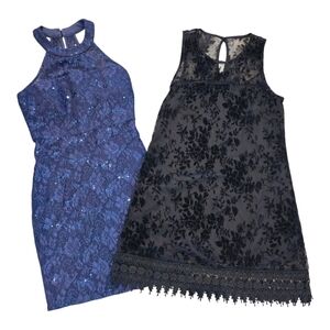 Speechless, Cocktail, Wedding, Event Dresses, Lot Of 2 Black and Navy, Lace